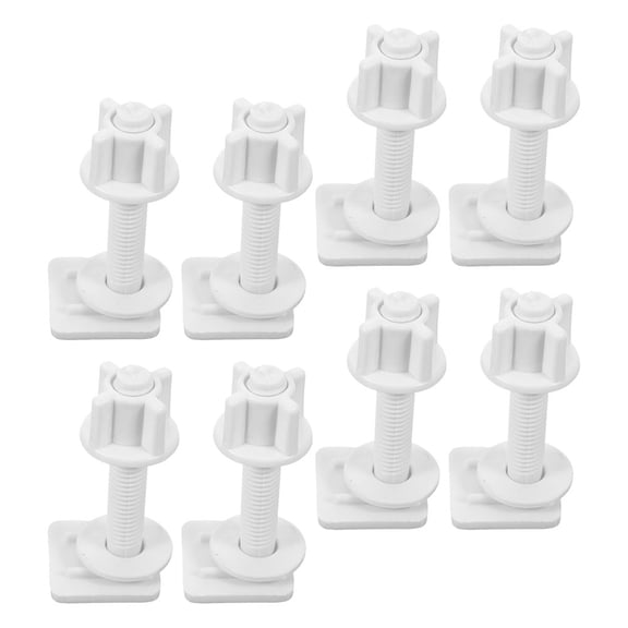 NUOLUX 8-Piece Quick Release Toilet Seat Bolt Kit in White ABS Plastic for Fast and Easy Installation