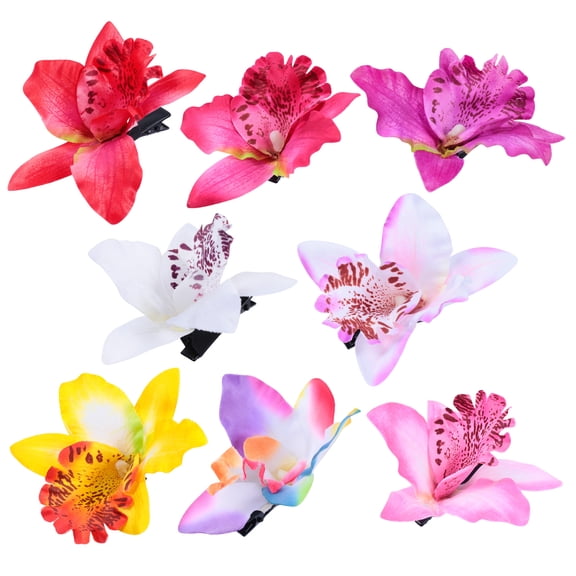 NUOLUX 8pcs Orchid Flower Hairpins Bridal Wedding Hair Clips Women Floral Hair Clips