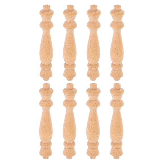 NUOLUX Unfinished Wood Finials Wooden Post Topper 8pcs 4.52 Inch for Fence