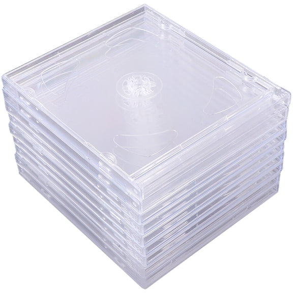 Tineasur 9Pcs Transparent CD Storage Cases Rectangular Design For Family Members