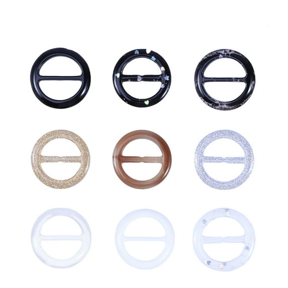 NUOLUX 9pcs Plastic Smoothly Round Shape Elegant Tee Shirt Clips Scarf Clips Inner Diameter 3cm