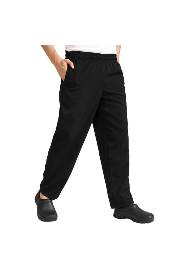 A Pair of Chef's Workwear Durable Trousers Breathable Material Chef Pants - Size L (Black)