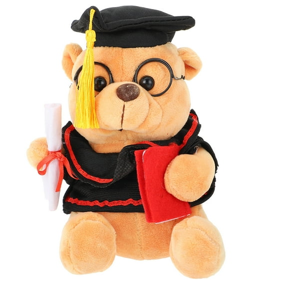 NUOLUX Adorable Stuffed Bear Plush Toy Creative Bear with Graduation Hat Doll Graduation Toy Decorative Photo Props Graduation Gift
