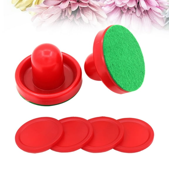 NUOLUX Air Hockey Pucks, Red, , Ergonomical Design, Replacement Set for Game Tables
