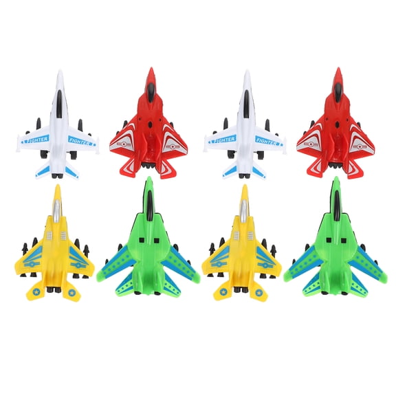 CATIEBYE 8Pcs Sturdy Plastic Airplane Model Set Assorted Color Simulation Fighter
