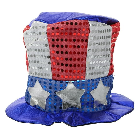 Tineasur USA Patriotic Top Hat Assorted Colors Independence Day Headwear for 4th of July Celebration and Decoration
