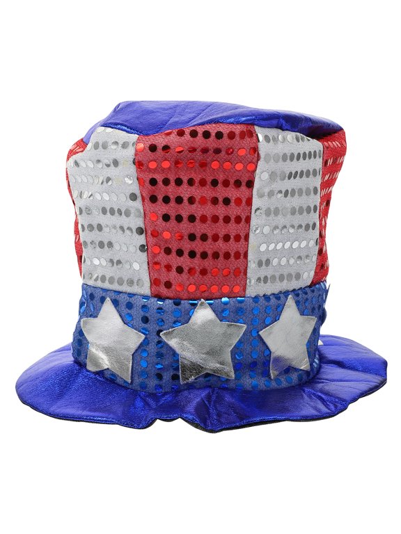 Tineasur USA Patriotic Top Hat in Various Colors for 4th of July Independence Day Party and Festive Holiday Decor