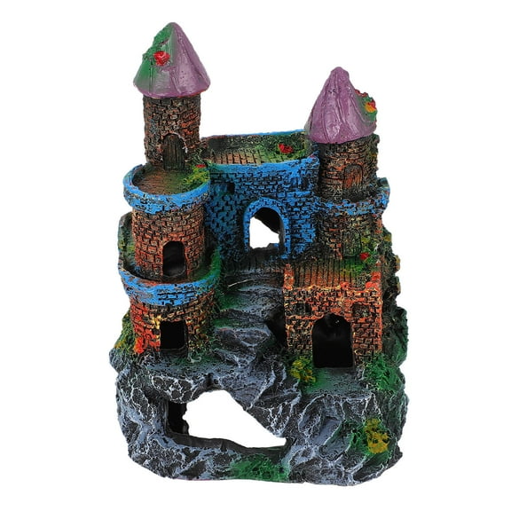 NUOLUX Aquarium Fish Tank Resin Castle Cave Hideout Decoration Landscape Ornament