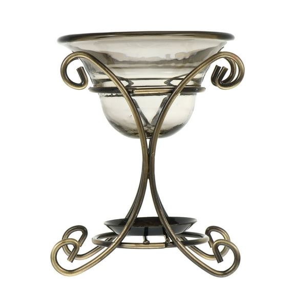 Homoyoyo Crystal Glass Diffuser Burner with Iron Base, Multi-Functional Decorative Burner