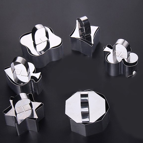 NUOLUX Baking Cake Molds Vegetable Fruit Cutters Silver 1Set for Parents