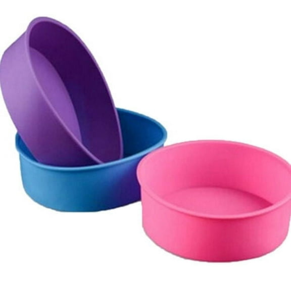 Tineasur Silicone Round Cake Pan Pink 1Pcs 8-Inch