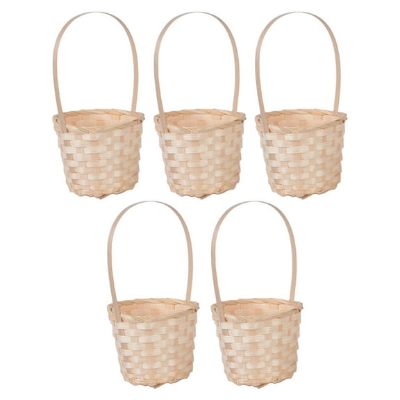 WEAVILUX Woven Storage Basket with Flexible Handle, Portable Organizer Bin for Home, Office, and Closet Storage, Assorted Colors