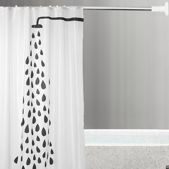 NUOLUX Bathroom Rod Tension Shower Curtain Rod Telescoping Closet Rod Adjustable Length 48in 1Pack