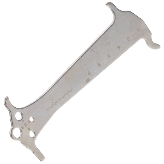 NUOLUX Portable Bike Chain Ruler Practical Silver Wear Measurement 1Pc