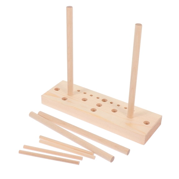 NUOLUX Beige Wooden Ribbon Maker with Adjustable Pegs, Bowknot Fixing Supplies for Crafting and Decorations, 1 Set