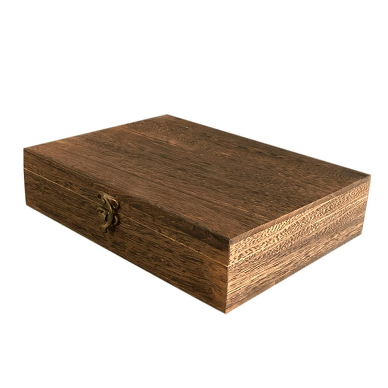 Small Wood Storage Box with Lid for Storing Small Items