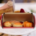 thumbnail image 1 of NUOLUX Bread Storage Box 34X23X15Cm 1Pack Iron Red For Kitchen Counter And Table Decoration, 1 of 8