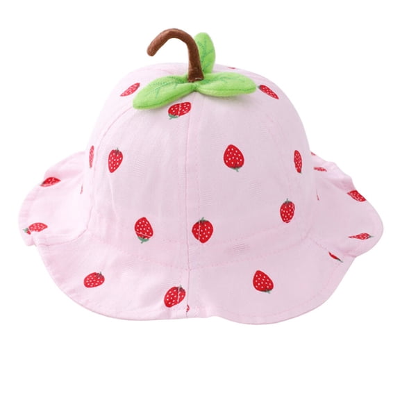 NUOLUX Breathable Sun Hat Outdoor UV Protection Summer Strawberry Fisherman Hat Beach Sun Protection for Baby (Pink)