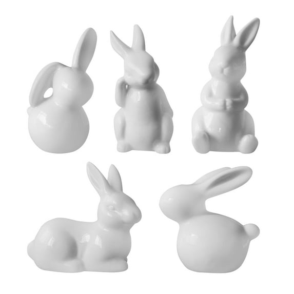 Bunny Easter Figurine Miniature Animal Statue Decoration Ornament Collectible Figurines Modern Design