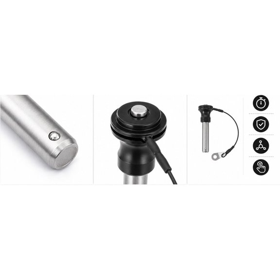 NUOLUX Button Fastening Pin Quick Release Lock with Button Handle for Stage Equipment Silver 1Pack