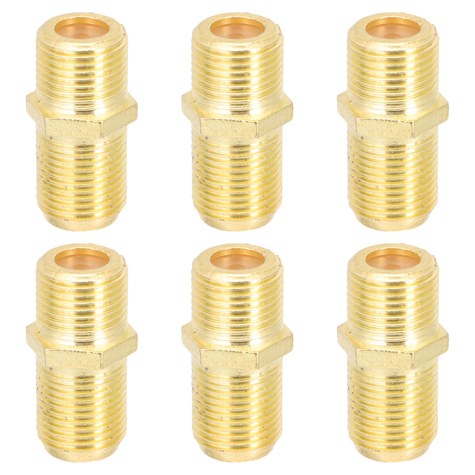 NUOLUX Cable Adapter Connector Coax F Type  Coaxial Tv Extender Coupler Female Rg6 Video Cables Plated Gold Thread Aerial