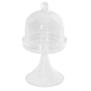 ZEELYDE Food Covers,Splatter Covers,Mini Dessert Cupcake Display Container,  Smooth Ceramic PlatesAnd Glass Dome Cover Parties and Birthdays Pastry
