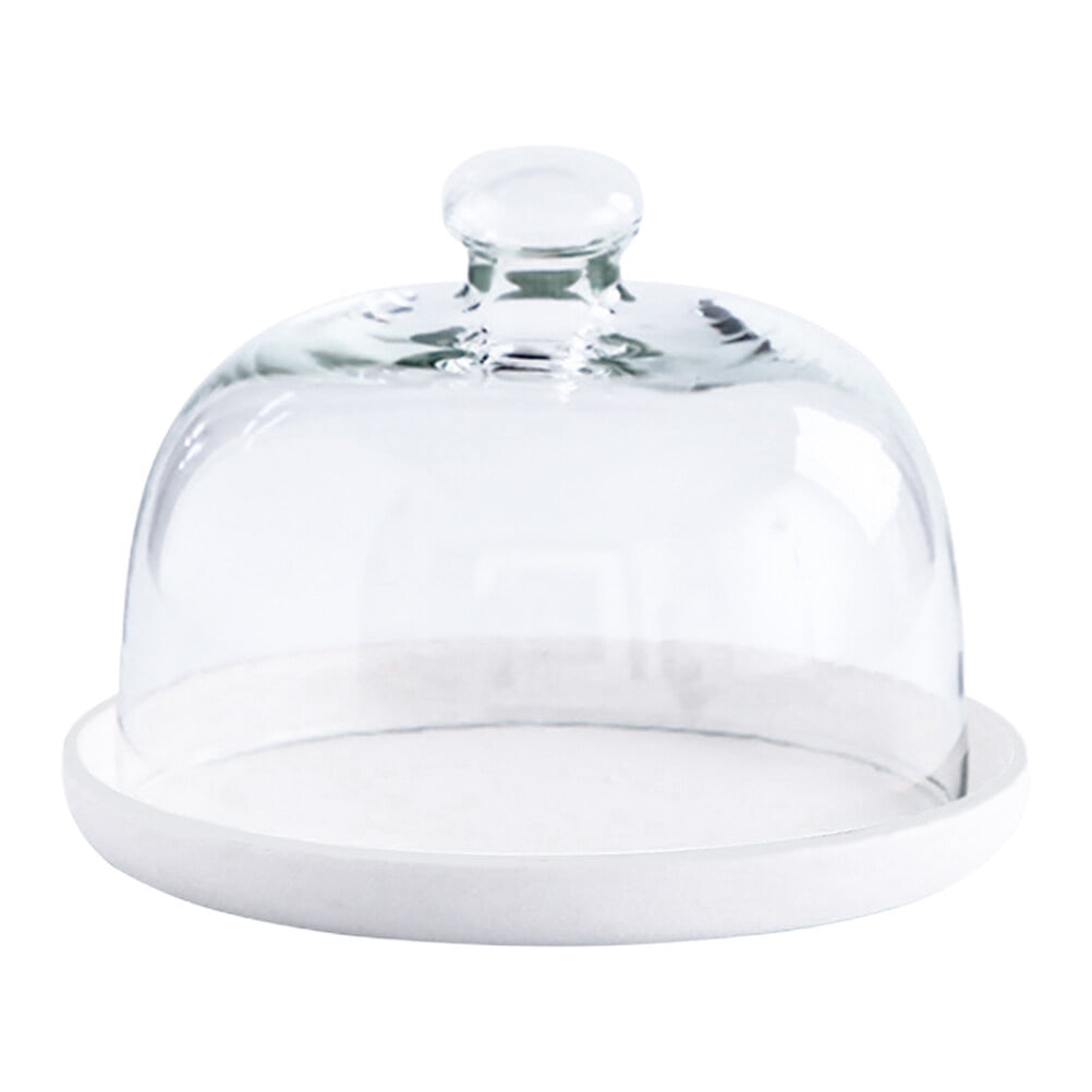 NUOLUX Cake Plate Fruit Foretaste Plate Food Plate with Dome Cake Display Plate for Store