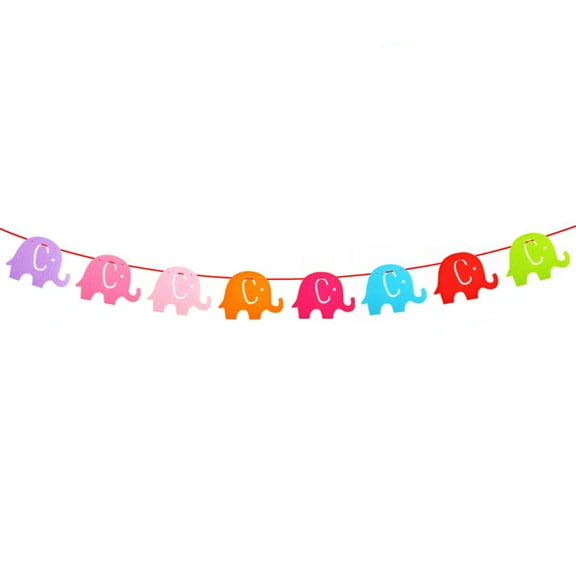 NUOLUX Cartoon Birthday Party Garland Decarative Supplies Bunting Elephant Garland Banner