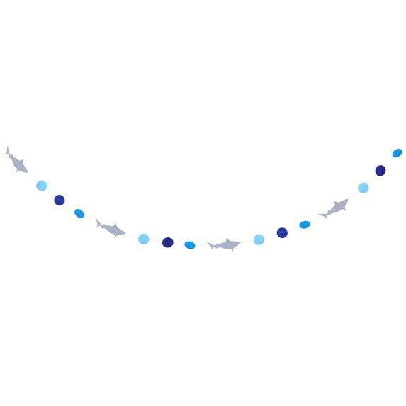 NUOLUX Cartoon Shark Banner Decoration Hanging Pull Flag Birthday Garland Party Supplies