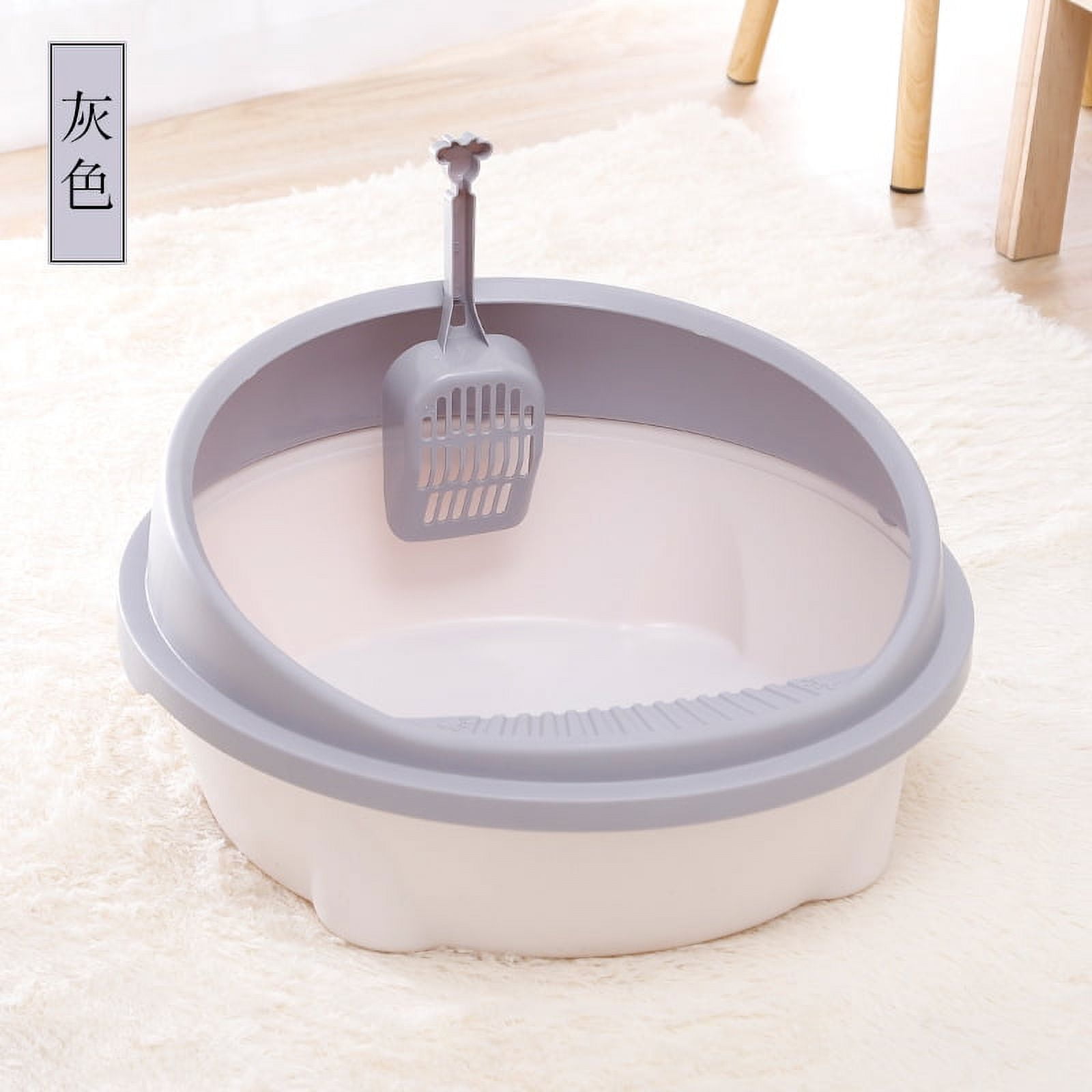 NUOLUX Cat Litter Box SemiEnclosed Cat Litter Container with Shovel