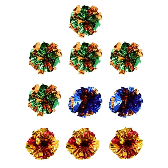 NUOLUX Cat Toy Kitten Crinkle Toys Interactive Balls Pets Teaser Supplies Dog Pet Training Mylar Small Glitterentertaining