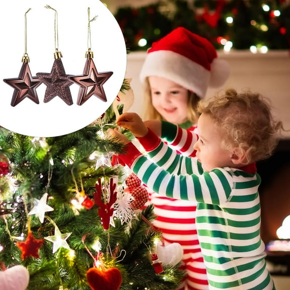 NUOLUX Star Christmas Five-Pointed Stars Christmas Tree Star Decor Coffee 18Pcs