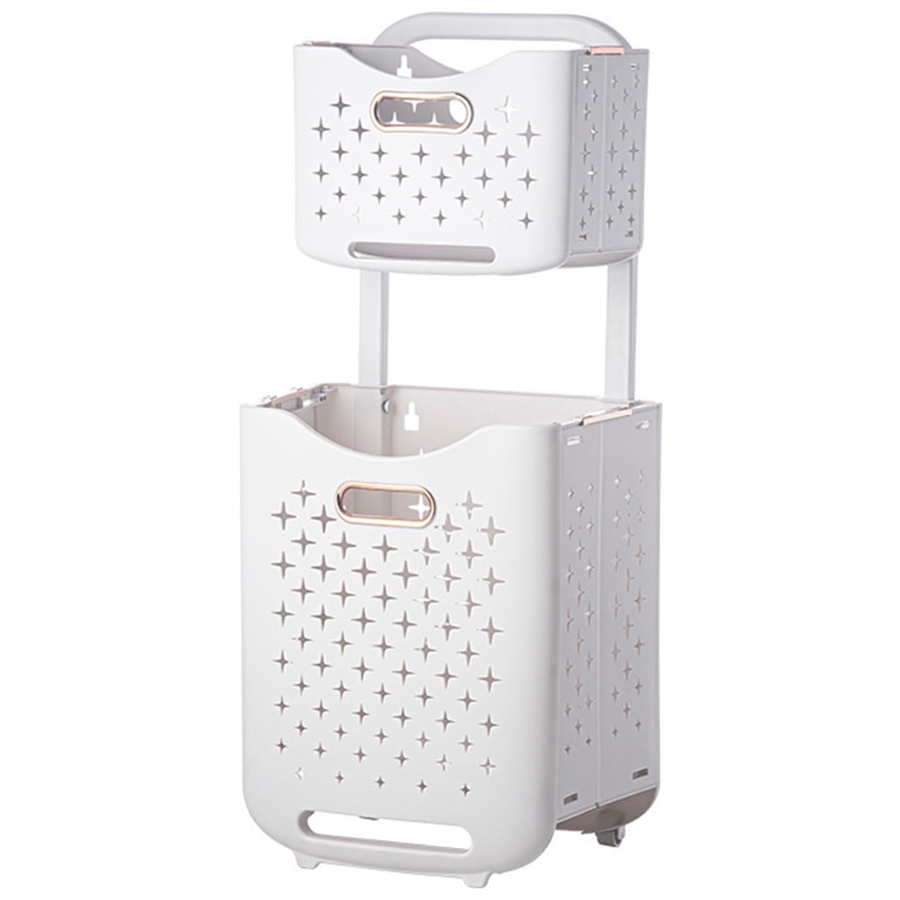 NUOLUX Collapsible Double Layer Laundry Basket Laundry Basket Folding