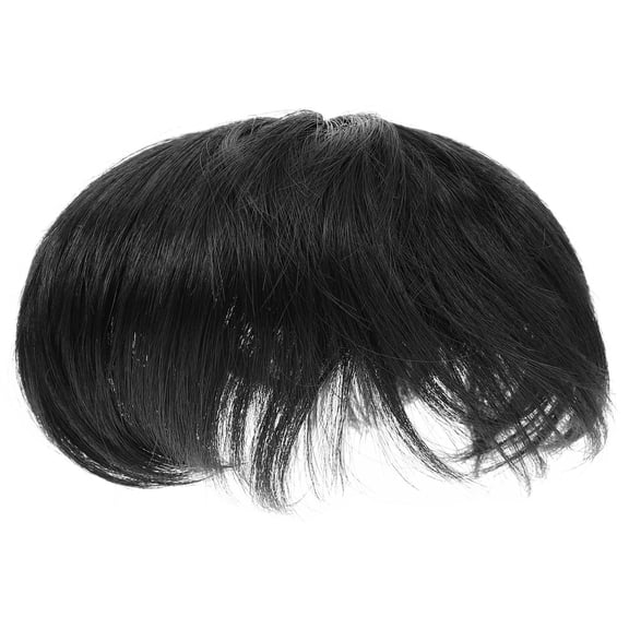 NUOLUX Lightweight Black Hair Patch for Men Realistic Short Hair Toupee