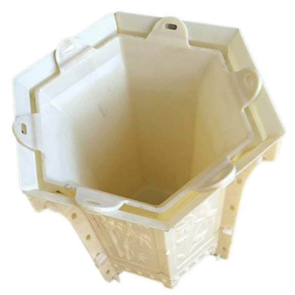NUOLUX Hexagonal Concrete Flower Pot Mold Set, White Plastic Planter Mold for Garden and Home Decor