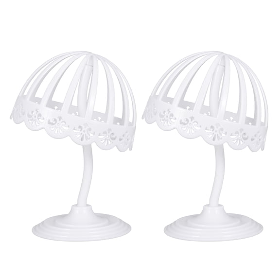 NUOLUX 2-Pack Rose Plastic Hat Display Racks 40cm High Tabletop Countertop Holders for Hats