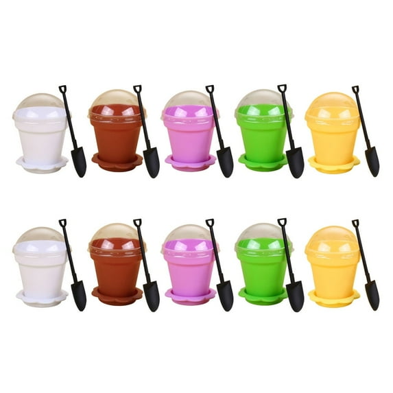 NUOLUX Disposable Dessert Cups for Ice Cream, Yogurt, Sundae, Cupcake, Mini Cake Pots, Flower Planter Bowls, Small Pudding Bowls