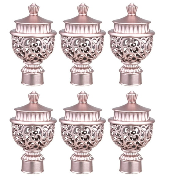 NUOLUX Curtain Rod End Decorative Pole Finials Finials Drapery Finial Cap Ends Window Rail Vintage Ends Hollow Hole Knob