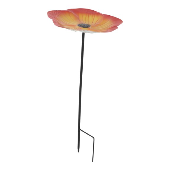 NUOLUX Durable Orange Bird Bath and Feeder Station for Outdoor Garden