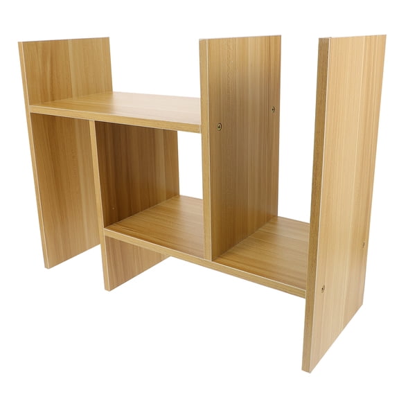 NUOLUX Desktop Shelf Wooden Rack Countertop Tabletop Adjustable Bookcase Stand Holder Books Display Literature Book Ladder Rack