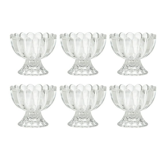 NUOLUX Dessert Bowl Cups Glass Cup Footed Ice Cream Glasses Dish Desert Fruit Dishes Snack Serving Food