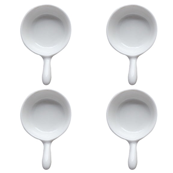 Tineasur Small Dishes for Dipping Sauce Ceramic Seasoning Holder White 4Pcs