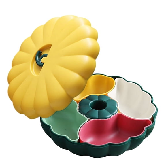 NUOLUX Divided Serving Tray with Lid, Multi-Compartment Bowl for Candy, Nuts, and Storage Holder