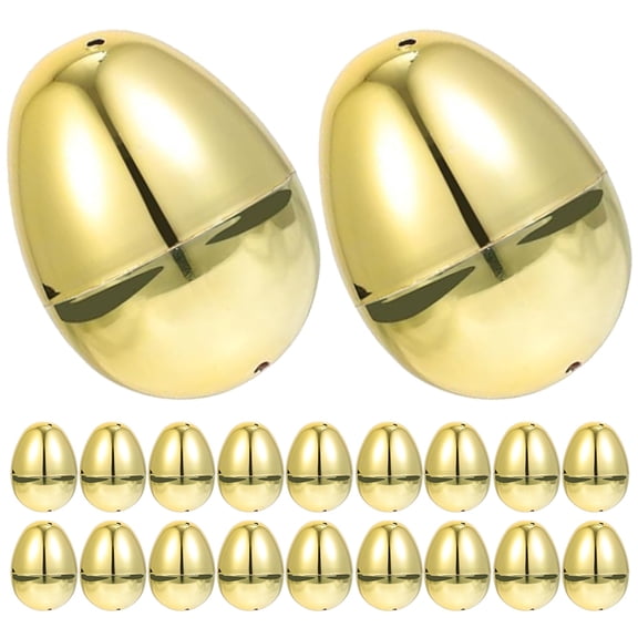 NUOLUX 20Pcs Golden Plastic Easter Fillable Eggs for Decorating and Candy Boxes Party Supply