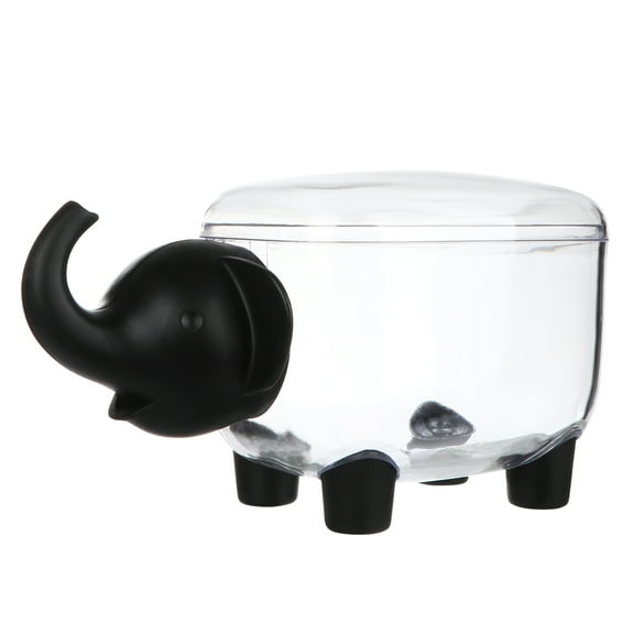 NUOLUX Elephant Shaped Plastic Storage Box Clear Storage Container Organizer Cosmetics Box Sundries Storage Case with Lid Black
