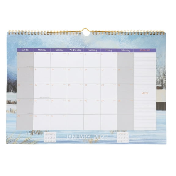 NUOLUX English Calendar 2023 Wall Calendar Decorative Hanging Calendar American Holiday Calendar