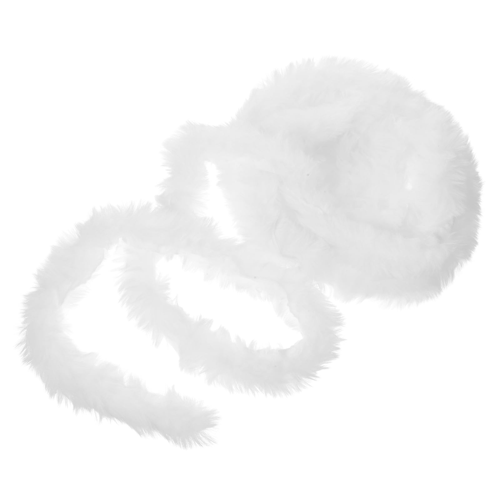 NUOLUX Faux Wool Christmas Tree Ribbon Flower Garlands Hat Strip Artificial Fur Miss White 3 M