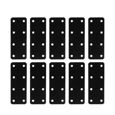 TIBEGOLD Mending Plate, Black Metal Flat Straight Brace Bracket, Double-Wide Metal Plate, Joining Plate For Wood Furniture Fence Fastening With Screws In 2 Different Lengths (50x100mm, 4 Pack