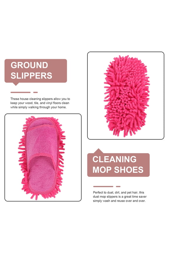 Chenille Microfiber Cleaning Slippers for Floors, Mop Socks, Comfortable Polishing Footwear for Home Cleaning