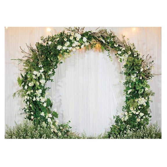 NUOLUX Flower Garland Pattern Photography Backdrop Banner for Wedding Party Valentine
